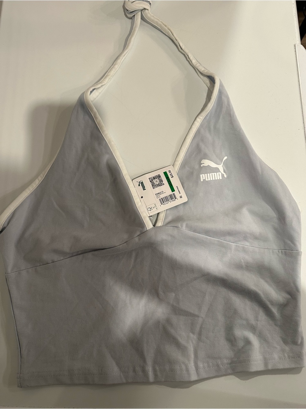Puma Gray Sports Tank with White Trim and Logo